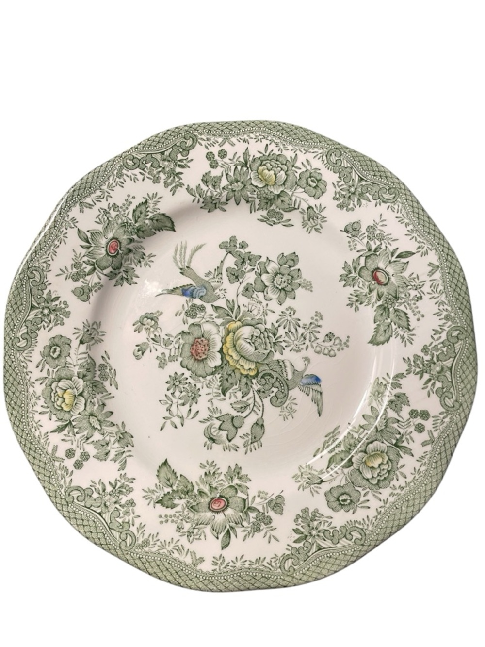 Vintage Enoch wedgewood (tunstall) ltd  “Kent” multicolor green dessert plate